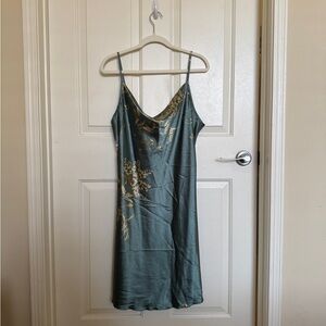 Elegant Teal Slip Dress and Robe XL